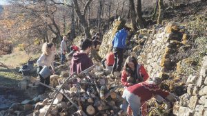 Début des travaux bénévoles sur les murs des jardins en 2020